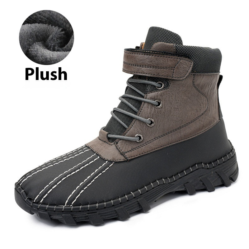 Waterproof Men's Snow Boots - Mid Tube Lace Up, Microfiber