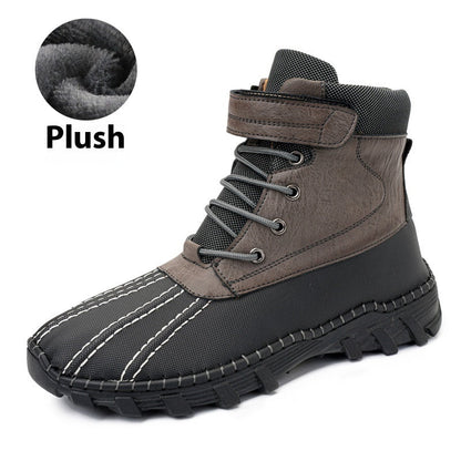 Waterproof Men's Snow Boots - Mid Tube Lace Up, Microfiber