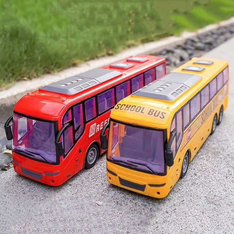 Remote Control Electric Tour Bus - Scale RC Vehicle with Lights for Kids, School & City Fun