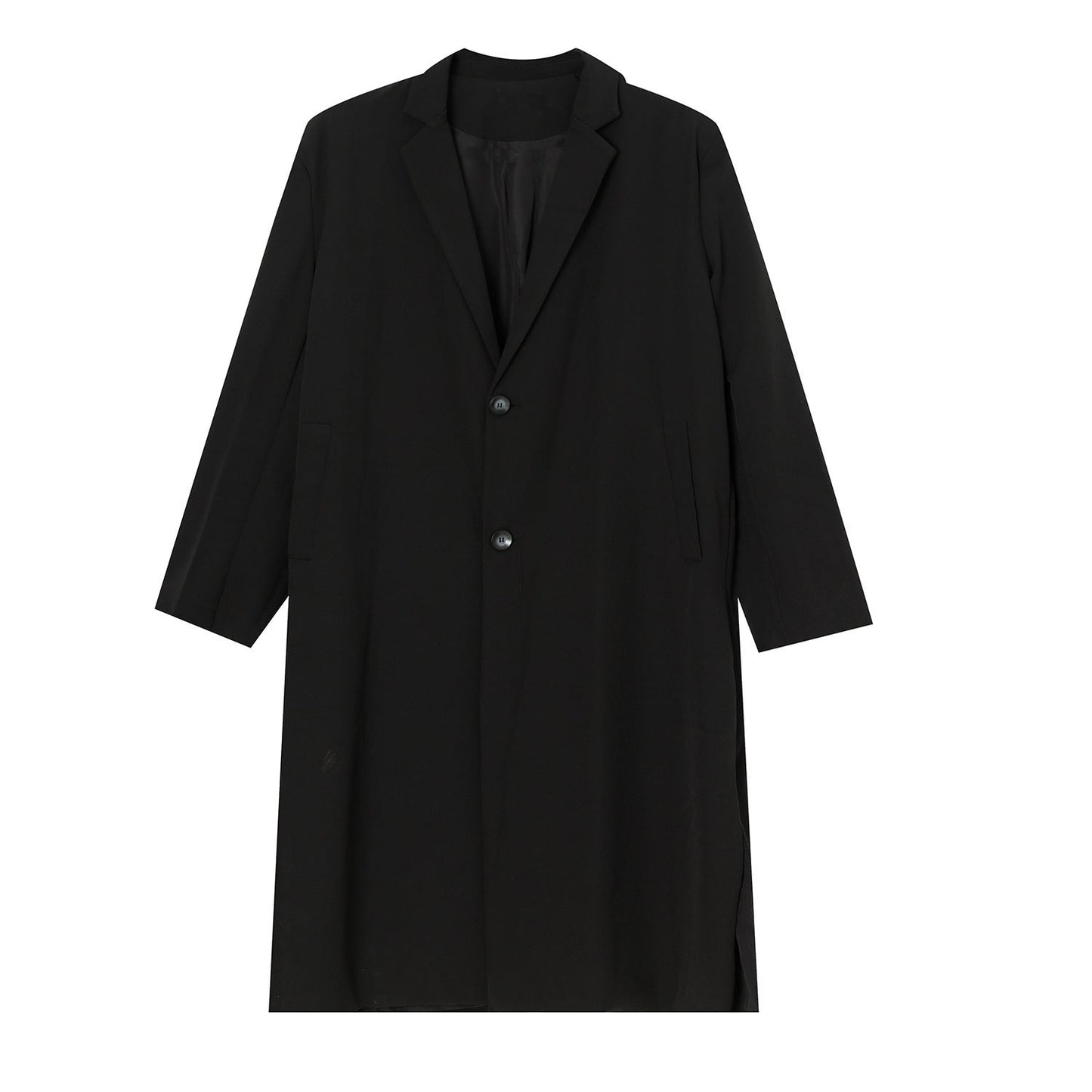 Lightweight Relaxed Men’s Overcoat - Long Polyester Spring