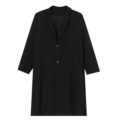 Lightweight Relaxed Men’s Overcoat - Long Polyester Spring