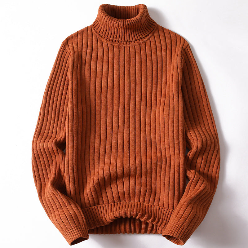 Warm Men Women Turtleneck Sweater - Slim Ribbed Knit