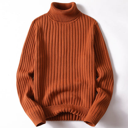 Warm Men Women Turtleneck Sweater - Slim Ribbed Knit