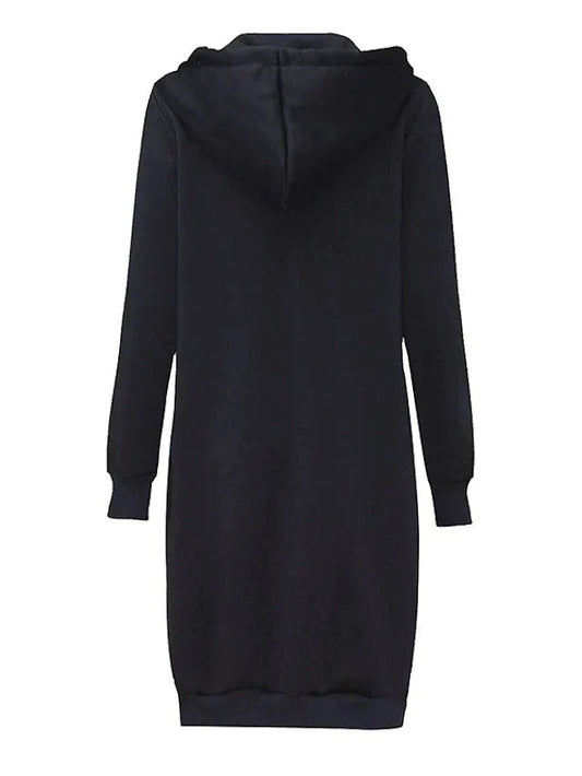 Warm Cozy Women’s Zip-Up Hoodie - Longline, For Cold Days