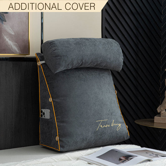 Luxury Backrest Reading Pillow Replacement Cover Set