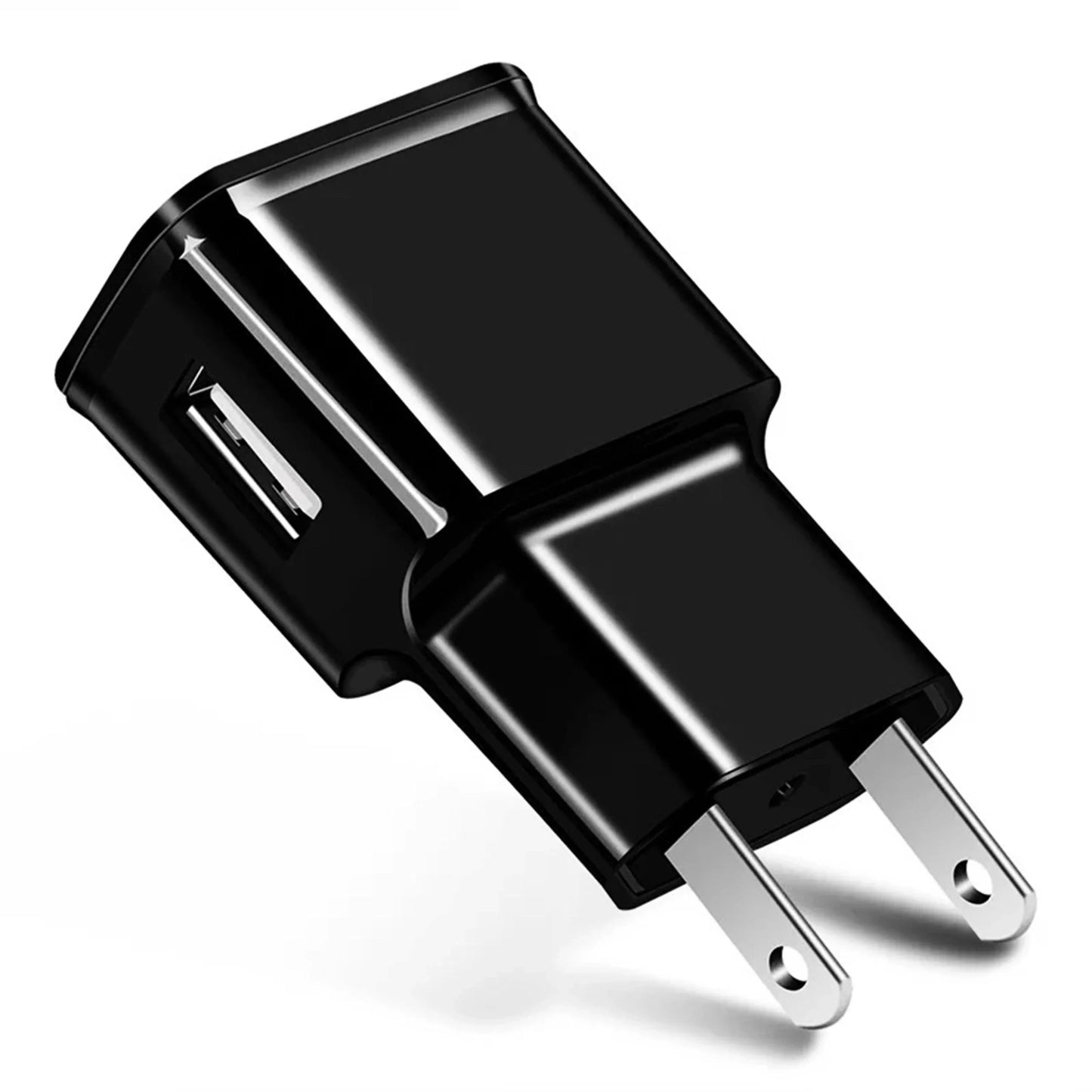 USB-vægoplader kompakt sort hurtig telefonoplader pålidelig