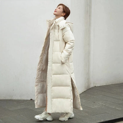 Windproof Oversized Women's Maxi Coat - Quilted Insulated