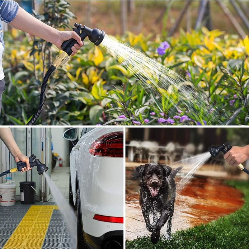 Ultimate 100FT Expandable Lightweight Garden Hose - Kink-Free, 8 Spray Modes, Perfect for Gardening & Car Washing