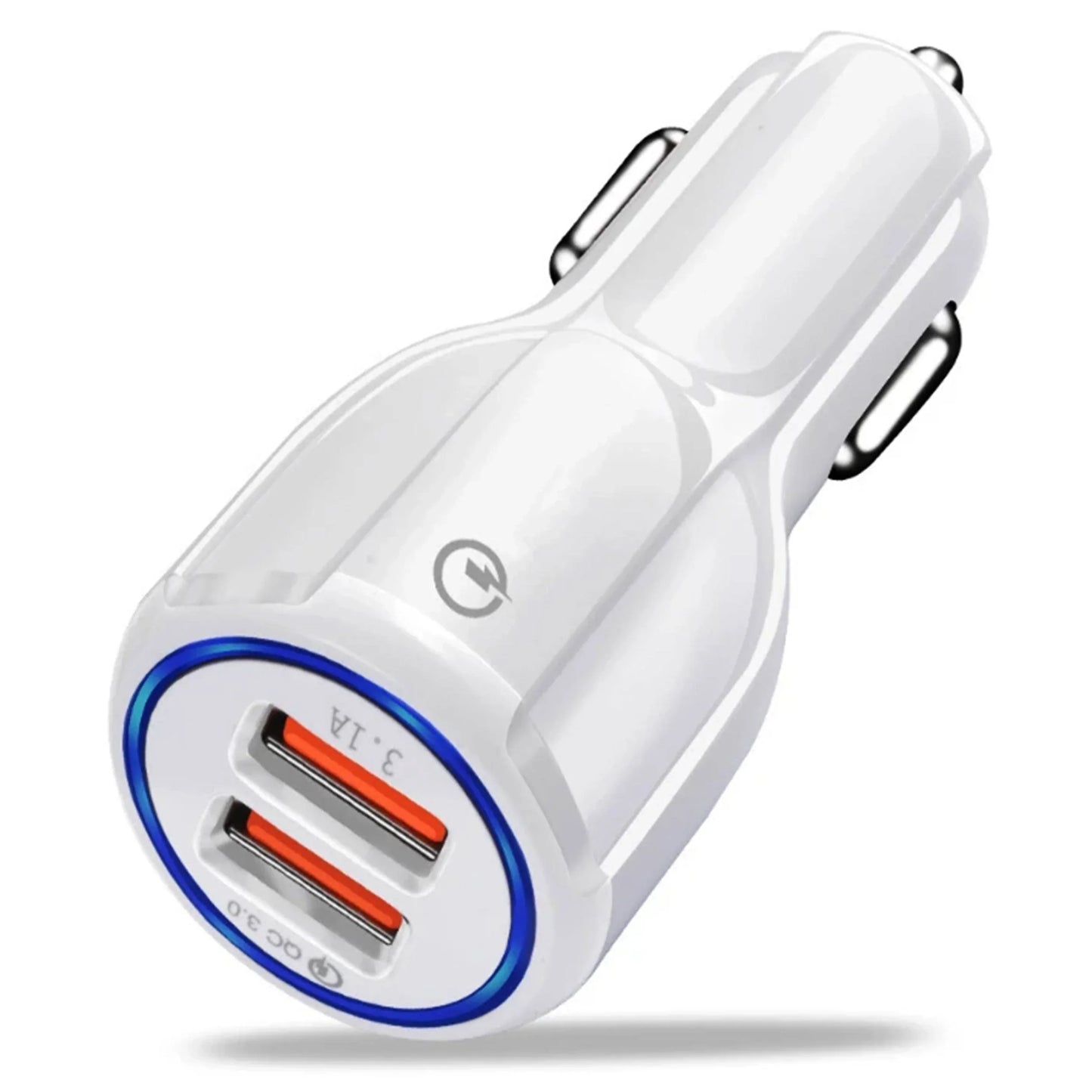 Usb Car Charger Dual Port Fast Charging Compact Adapter