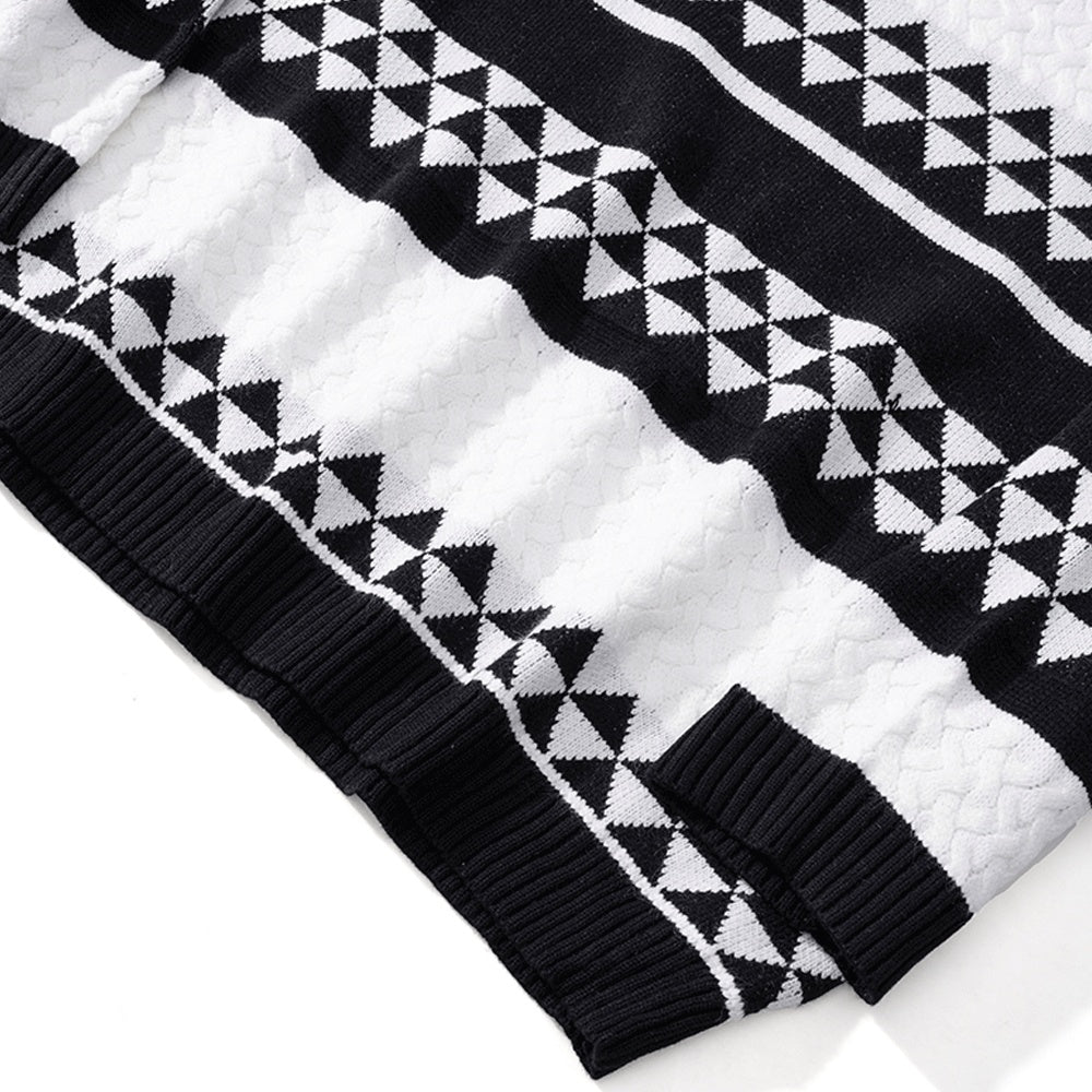 Maglione Jacquard Uomo Caldo - Maglia a Vestibilità Comoda, Casual
