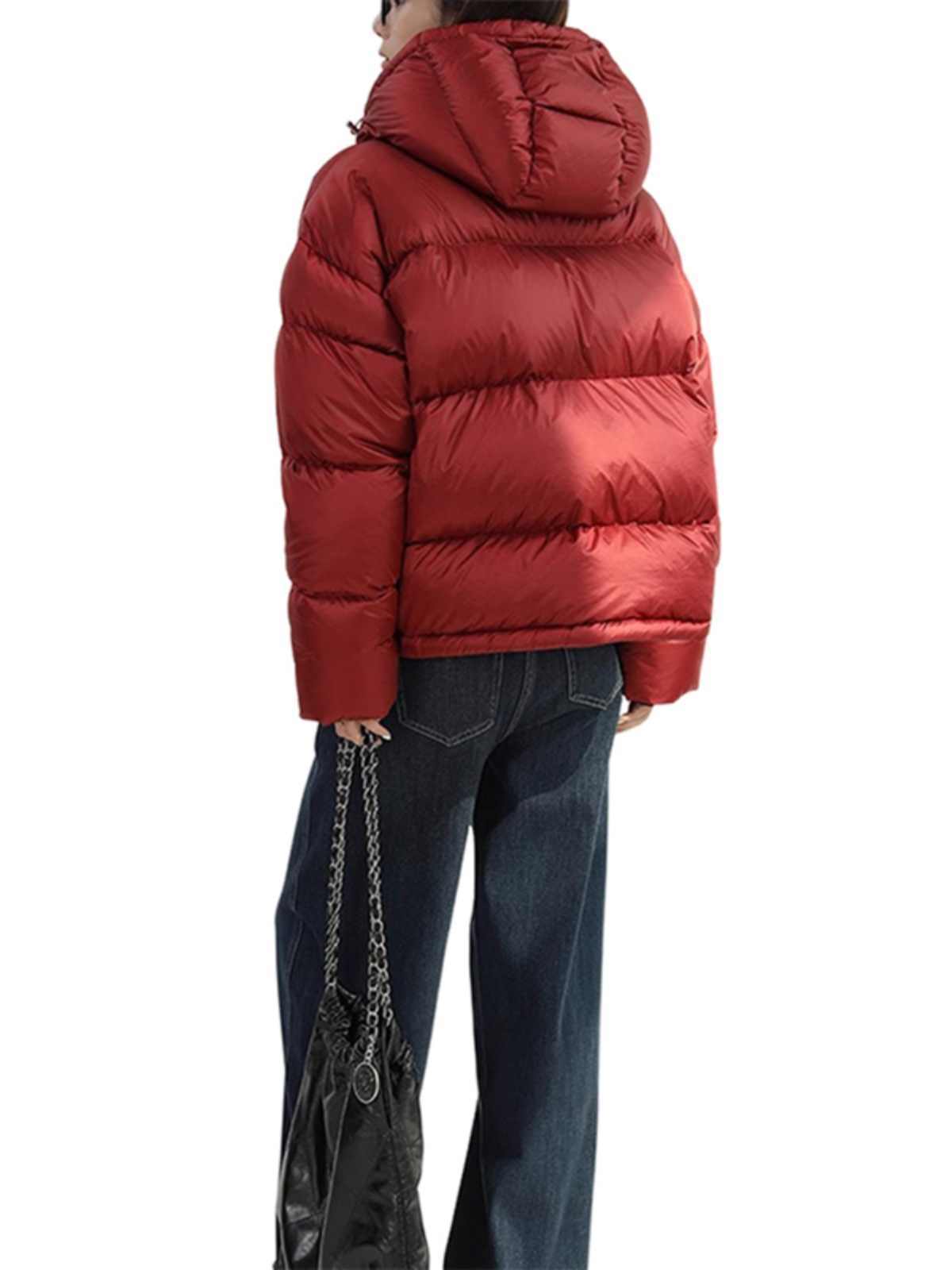 Insulating Women's Puffer Jacket - Oversized Quilted, Down