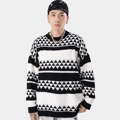 Maglione Jacquard Uomo Caldo - Maglia a Vestibilità Comoda, Casual