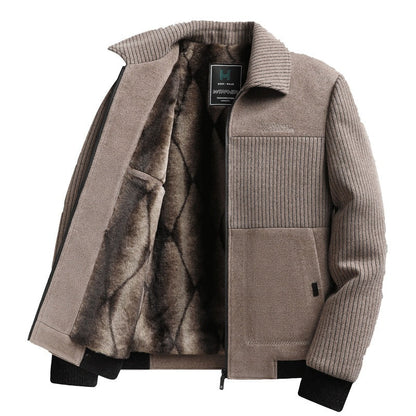 Insulating Refined Men's Padded Coat - Straight Velvet