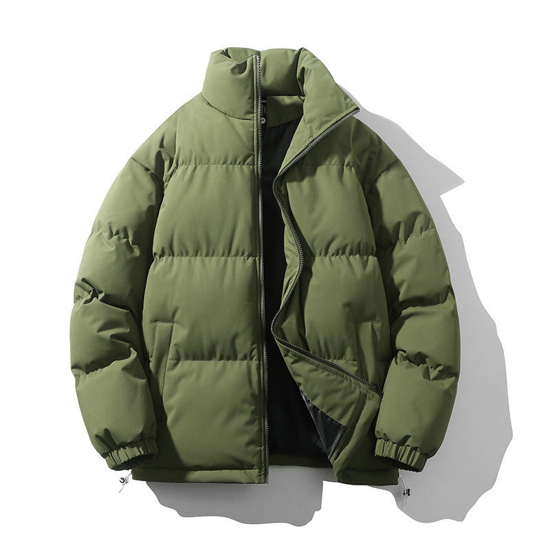 Warm Relaxed Men Down Coat - Boxy Puffer, Polyester, Urban