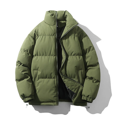 Warm Relaxed Men Down Coat - Boxy Puffer, Polyester, Urban