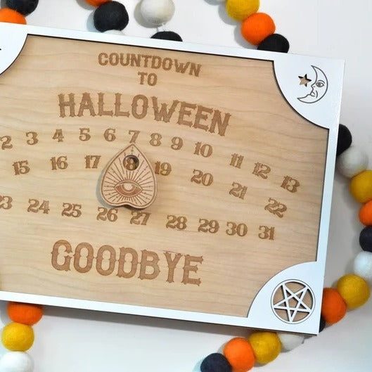 Halloween Countdown Kalender Rustikale Wanddekoration 2025