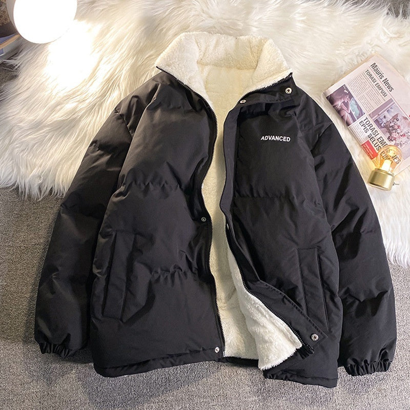 Warme entspannte Damen-Steppjacke - übergroßer Fleece-Wintermantel