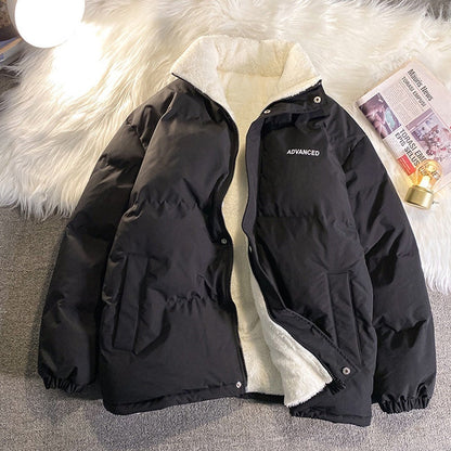 Warme entspannte Damen-Steppjacke - übergroßer Fleece-Wintermantel