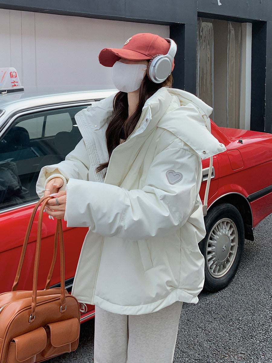 Warme dames donsjas - korte boxy pasvorm, polyester, dagelijks gebruik
