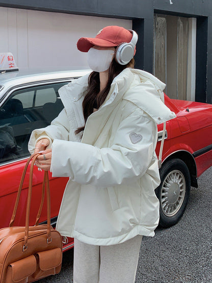 Warme dames donsjas - korte boxy pasvorm, polyester, dagelijks gebruik