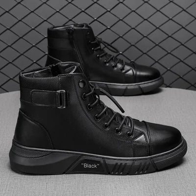 Supportive High Top Boots - Lace Up, Leather, Everyday