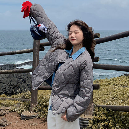 Lightweight Women’s Down Jacket - Boxy Short, Quilted, Casual