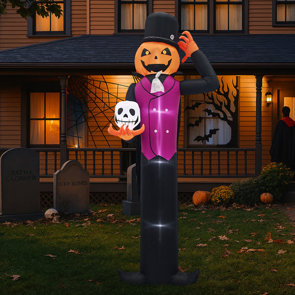 12ft Caped Pumpkin Man Inflatable Halloween Yard Decor