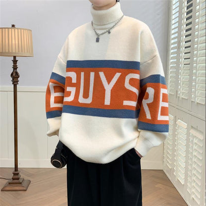 Oversized rullekravesweater - Strikket med sænket skulder til efteråret