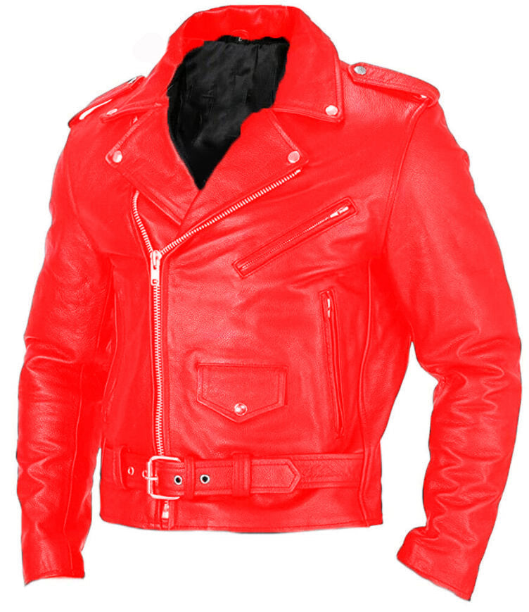 Windproof durable men's motorcycle jacket - asymmetric front zipper, PU leather, for spring and autumn
