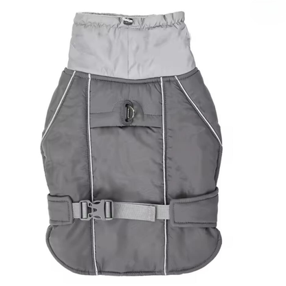 Vannavstøtende hundekåpe med reflekterende striper og justerbare stropper for trygge vinterturer 2025