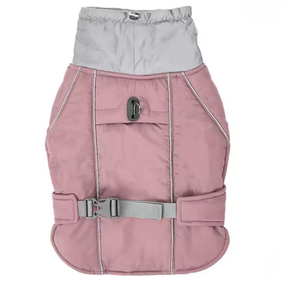 Vannavstøtende hundekåpe med reflekterende striper og justerbare stropper for trygge vinterturer 2025