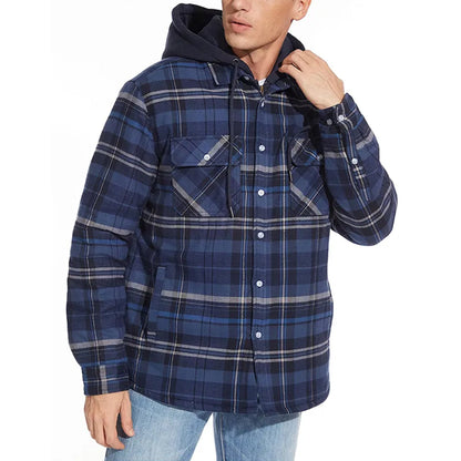 Leichte Gemütliche Herren Kapuzenjacke - Hemd Stil, Fleece