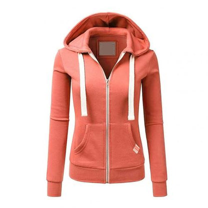 Soft Flattering Women’s Fleece Zip Hoodie - Slim, Brushed