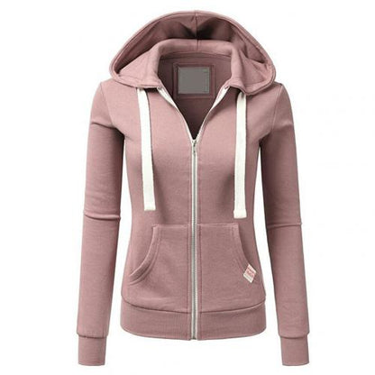 Soft Versatile Women's Zip Hoodie - Fitted, Cotton, Casual