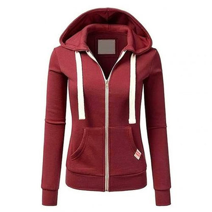 Soft Flattering Women’s Fleece Zip Hoodie - Slim, Brushed