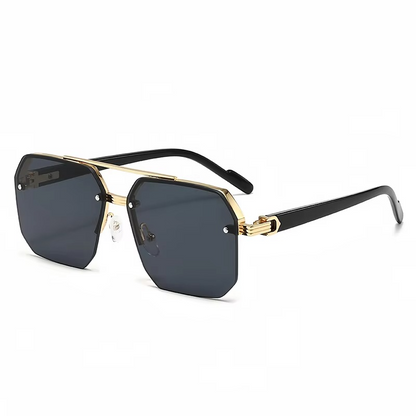 Occhiali da sole in metallo quadrati retro oversize per uomini e donne, occhiali alla moda con gradiente UV400