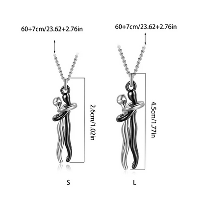 Exquise Koppel Omhelzende Hanger Ketting voor Vrouwen - Valentijnsdag Liefdes Sieraden