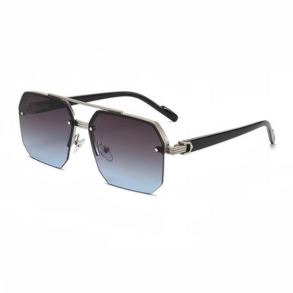 Occhiali da sole in metallo quadrati retro oversize per uomini e donne, occhiali alla moda con gradiente UV400