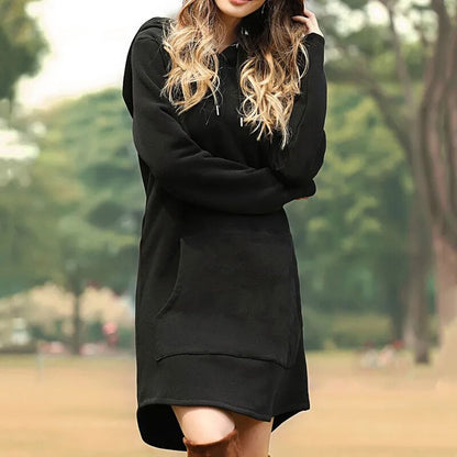 Soft Cozy Women's Hoodie Dress - Longline Brushed Knit