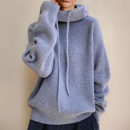 Übergroßer Damen-Hoodie – Boxy Plüschstrick, zum Schichten geeignet