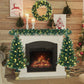 4-Piece Pre-Lit Christmas Decoration Set with Wreath, Garland, and Entrance Trees for Festive Holiday Decor 2024