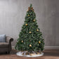 7 ft Snow-Flocked Cashmere Christmas Tree with 900 LED Lights & 75 Pine Cones - Perfect Holiday Decor for Christmas 2024