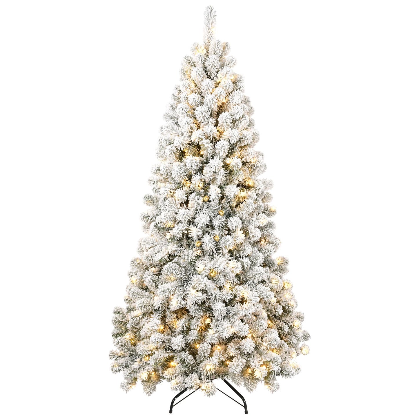 5ft Pre-Lit Snow-Flocked Artificial Christmas Tree - Eco-Friendly Fireproof Design, Easy Assembly for Holiday 2024