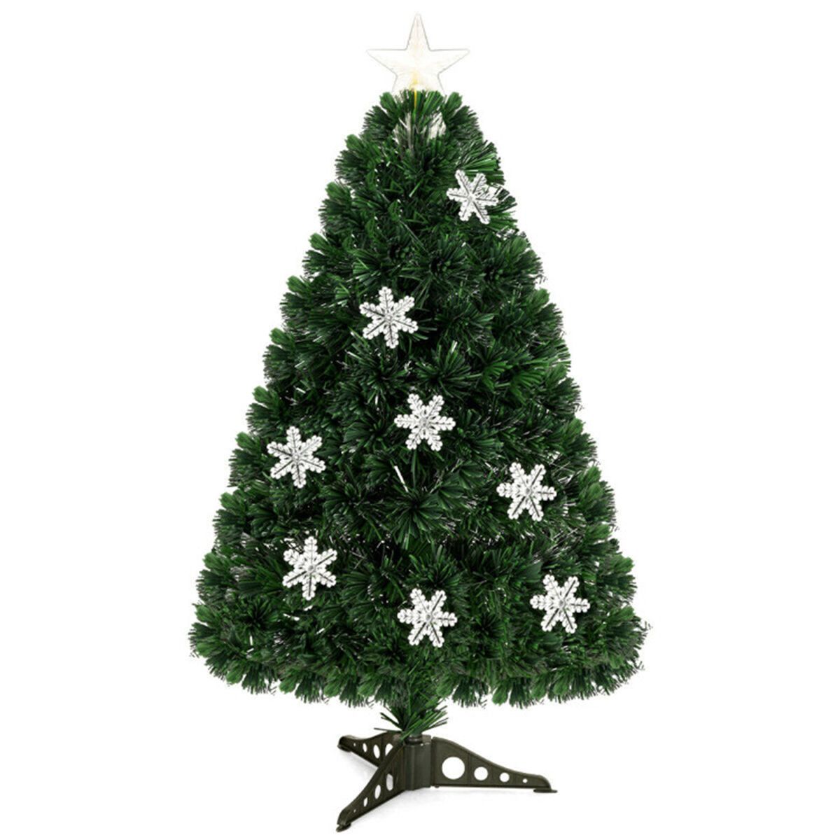 3 Feet Pre-Lit Snowflake Christmas Tree with LED Lights - Realistic Holiday Decor for Home & Office 2024