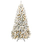 7FT Pre-Lit PVC Christmas Tree with Memory Wire - Fluffy Green Holiday Decor for a Magical Celebration