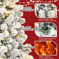 6ft Snow-Flocked Pre-Lit Artificial Christmas Tree - Eco-Friendly & Fireproof Holiday Decor for Home 2024