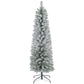 5ft Snow-Flocked Pencil Christmas Tree with 263 Tips – Slim Design for Small Spaces, Realistic Holiday Decor 2024