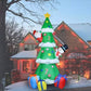 8FT LED Inflatable Santa and Snowman Christmas Tree Decoration for Outdoor Holiday Festivities