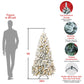 5ft Pre-Lit Snow-Flocked Artificial Christmas Tree - Eco-Friendly Fireproof Design, Easy Assembly for Holiday 2024