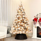 6.5 ft Pre-Lit Snow-Flocked Christmas Tree – Realistic Holiday Decor with Warm White Lights, Perfect for Home Christmas 2024